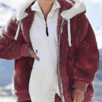 Chaqueta de lana cálida y holgada para mujer, talla grande, nueva, con capucha - details 10