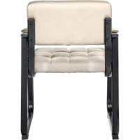B Tapizada En Cuero Sintético I Silla De Espera con Reposabrazos I Silla Confidente con Base De Metal I Color:, Color:Negro - details 65