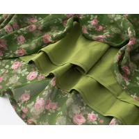 Estilo europeo y americano verano volantes hoja borde cuello en v chaleco vestido cintura correas finas floral vestido largo estilo de vacaciones - details 6