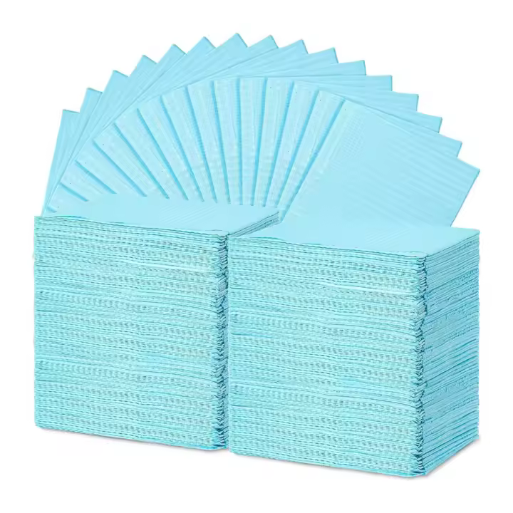 Mantel desechable para decoración de uñas, tapete impermeable para decoración de uñas, hoja de papel, almohadillas de limpieza, tatuajes, color azul, 13X17 pulgadas, 125 piezas - 1