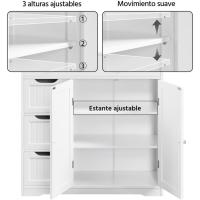 Mueble de Baño de Madera Armario Ajustable con Cajones y Estantes Ideal para Sala de Estar - details 4