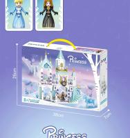 Serie de hielo y nieve sirena compatible con bloques de construcción, Castillo de montaje de princesas, juguetes de rompecabezas - details 13