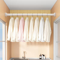 Barra de cortina retráctil sin agujeros, estante de montaje de pared resistente para lavandería - details 3