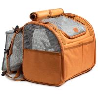 Mochila transportadora duradera para mascotas con cortinas parasol, malla de PVC para gatos y perros de hasta 13 libras, almohadilla extraíble a prueba de arañazos - details 3