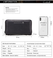 CONTACT'S-Bolso de mano de cuero genuino para hombre, cartera larga para teléfono móvil de 2022 pulgadas, porta pasaporte con cremallera, monedero masculino, 6,5 - details 2