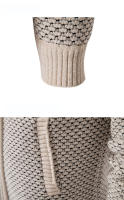 Abrigos de punto a la moda para hombre, Tops gruesos de lana holgados y lisos para exteriores, cárdigan con capucha versátil para otoño e invierno, suéter para hombre - details 7