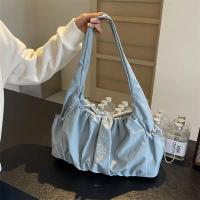 Bolso de hombro versátil de Color sólido suave no tejido para mujer, bolso de viaje Simple y de moda para las 4 estaciones - details 13