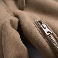 Chaqueta gruesa y cálida de piel de oveja para mujer, abrigo corto marrón para motocicleta, chaquetas de piel de oveja sintética, prendas de vestir de invierno - details 18