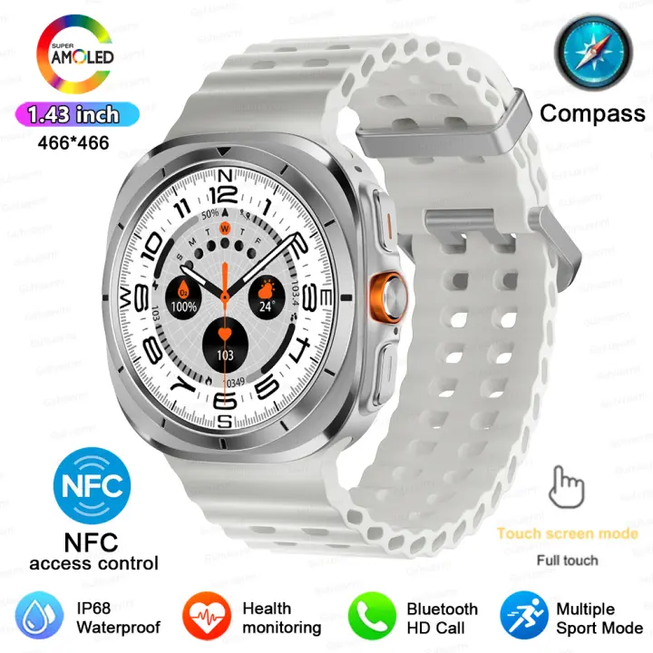 Reloj inteligente Smart watch for Men Watch 7 Ultra 47mm para hombre y mujer,1.43 pulgadas 466*466 pantalla de HD amoled,llamada de voz,NFC,impermeable,400 mah batería,100+ modo deportivo,Trayectoria deportiva GPS reloj inteligente de fitness hombres,adec - 1