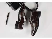 Türkiye erkek deri ayakkabI estilo hecho a mano clásico vestido de cuero negro zapatos Oxford para hombres - details 3