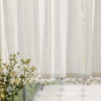Cortina de encaje ondulado de estilo francés para cocina, cortinas cortas de varilla para ventanas, sala de estar, decoración de dormitorio de boda - details 8