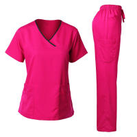 Uniforme quirúrgico de alta calidad para mujer, Tops y pantalones de Spa para salón de belleza clínico de Hospital, conjuntos de uniformes médicos para enfermería. - details 15