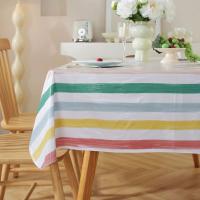 Manteles impermeables de PVC fáciles de limpiar, cubierta de mesa a rayas a prueba de aceite, decoración de mesa de estilo Pastoral más gruesa, tela para cocina - details 5