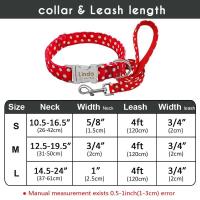 Collar nailon personalizado perro, conjunto correa caminar, placa de identificación para cachorro, ustable, grabado - details 1