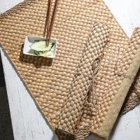 Tapete de lugar de algas marinas naturales, manteles individuales rectangulares de ratán tejidos a mano, tapete para taza de té de paja, agarradera, accesorios de vajilla de cocina - details 4