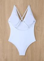 Traje de Baño de Una Pieza Blanco Ajuste de Cuerpo, Dacron, Estilo de Verano/Primavera 24, No Retirable - details 7