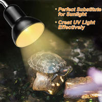Lámpara de calor para reptiles, luz solar de espectro completo UVA UVB con Clip giratorio e interruptor para acuario, color blanco y negro - details 6