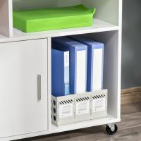 Mueble de Oficina Archivador con Ruedas Almacenamiento de Gran Capacidad 100x35x65 cm Blanco - details 8