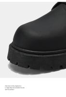 Hombres Botas De Herramientas De Locomotora Negra Botas De Cuero Informales Impermeables De Cuero Suave De Caña Alta - details 7