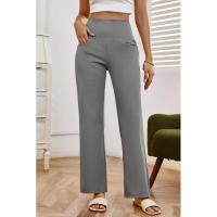 Pantalones de pierna ancha para mujer, cintura alta, lisos, rectos, tres nuevos en otoño, moda coreana, cómodos - details 18
