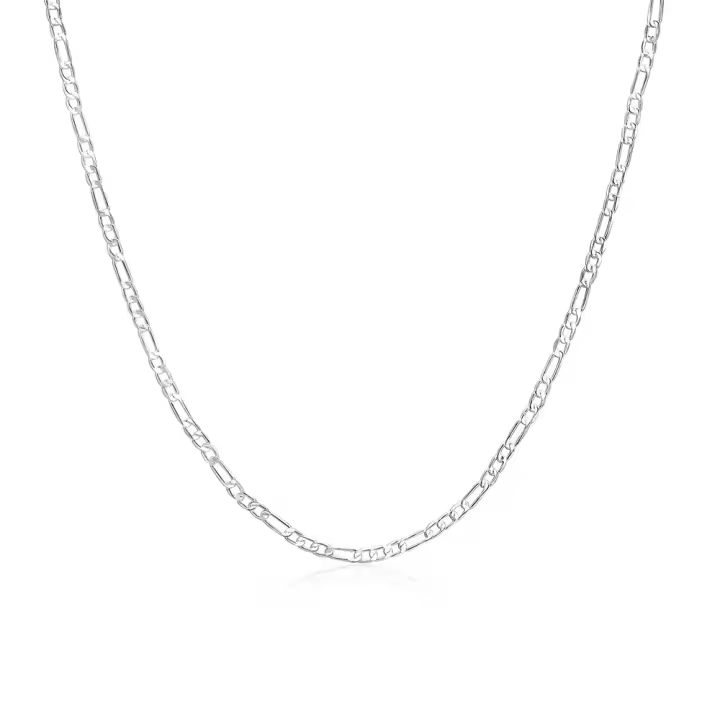 Collar de cadena Figaro para mujeres y hombres, joyería de plata, 4 mm, 16-30 pulgadas - 1