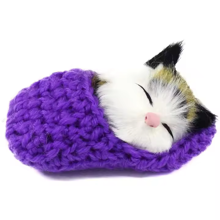 Decoración de peluche gato durmiente muñeco de peluche gatito durmiendo juguete zapatilla gato durmiendo Mini gatitos en zapatos simulación gatos durmientes - 1