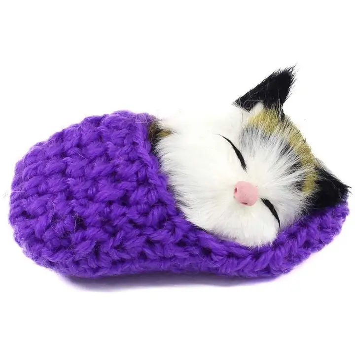 Decoración de peluche gato durmiente muñeco de peluche gatito durmiendo juguete zapatilla gato durmiendo Mini gatitos en zapatos simulación gatos durmientes - 1