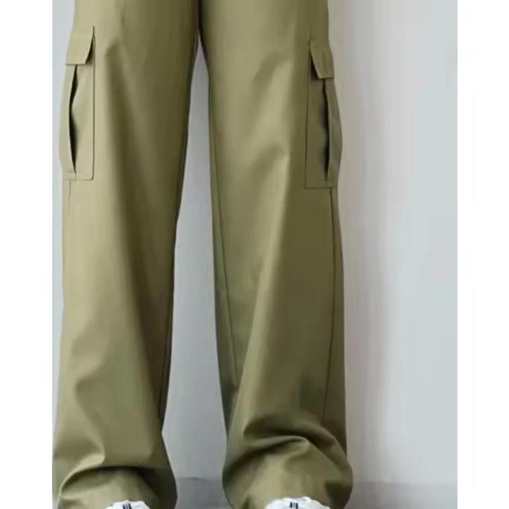 Pantalones informales versátiles de estilo europeo Amazon, cintura media, bolsillo 3D, pantalones Cargo adelgazantes para chica picante, pierna larga/nueve puntos/Se, novedad de 2025 - 1