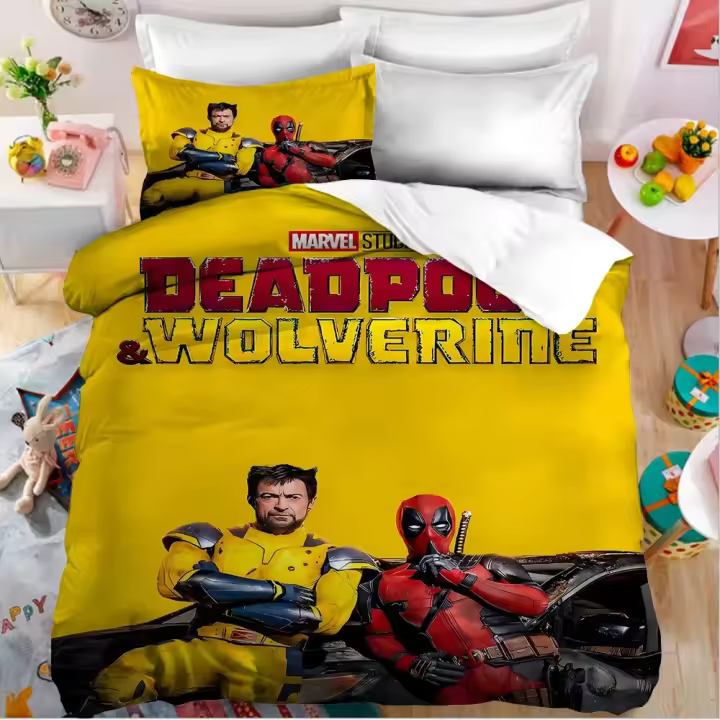 Juego de Ropa de Cama Wolverine Tamaño de Cama Único, Doble, Rey Funda de Edredón - 1