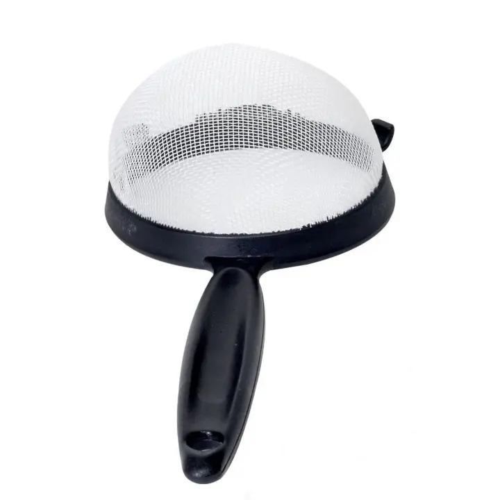 Tamiz de harina de nailon, colador de mallas PP negro, accesorios de cocina de mano, colador de malla fina - 1