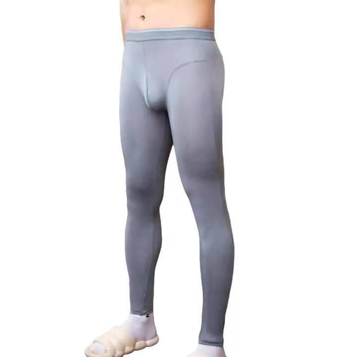 Mallas deportivas lisas para hombre, Leggings elásticos con bolsa, mallas de entrenamiento, mallas para correr y Fitness - 1