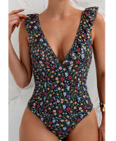 Nuevo traje de baño de una pieza con estampado de moda, personalidad, cintura ajustada, oculta la barriga, traje de baño adelgazante para mujer - details 8