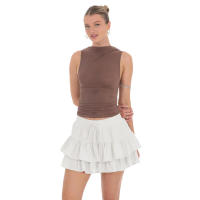 Nueva Falda Culotte Pastel Dulce Anti-Luz con Cintura Elástica y Cordón para Mujer, Verano 2025 - details 4