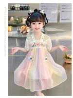 Hanfu colección de verano 2025 nuevo vestido chino antiguo súper inmortal para niñas pequeñas falda estilo Tang para niños - details 7