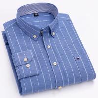 Camisas Oxford 100% algodón para hombre, nueva gran oferta, ropa informal de manga larga a rayas con botones suaves a cuadros, ropa Formal para hombre de talla grande 7XL 6XL - details 6