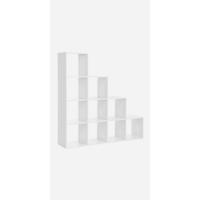 Estante de Libros de 8 Compartimentos Horizontal, Uso Lateral o Vertical, 30 x 97,5 x 100 cm, para Sala de Estar, Oficina, Blanco - details 9
