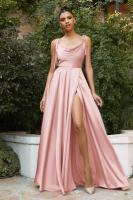 Vestido de Graduación Largo para Mujer Traje Elegante de Denim con Escote Alto, Espalda Descubierta, Cremallera en la Espalda, Ocasiones Formales, 2025 - details 15