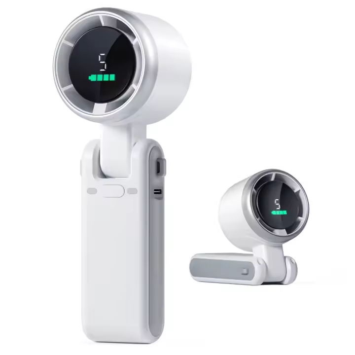 Mini ventilador portátil, 3600mAh Batería recargable ventilador USB, ventilador de mano plegable, ventilador Turbo sin - 1