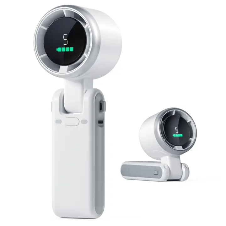 ZC Mini ventilador portátil, 3600mAh Batería recargable ventilador USB, ventilador de mano plegable, ventilador Turbo sin - 1
