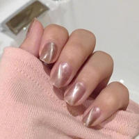 24 Uds., uñas postizas cortas de color rosa, reutilizables, portátiles, cortas, redondas, para decoración diaria de uñas - details 4