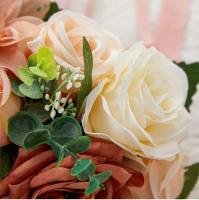 Venta al por mayor rosa blanco para decoración de boda novia flores artificiales ramo de flores rosa San Valentín - details 8