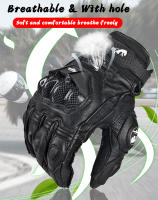 Guantes de moto AFS 6 de fibra de carbono, protección contra caídas, de cuero, transpirables, para montar - details 4
