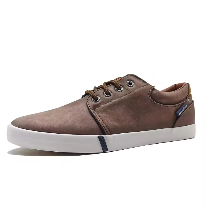 Zapatos de lona vulcanizados informales OEM personalizados resistentes al desgaste y antideslizantes para hombre planos - 1