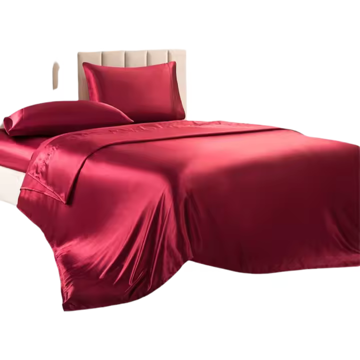 Sábana de seda satinada con 2 fundas de almohada (solo para varianos individuales y dobles) - 1