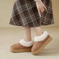 Nuevas botas mullidas por encima de la rodilla de alta calidad con zapatos de mujer de piel cálidos antideslizantes y baratos para invierno sin logotipo - details 2