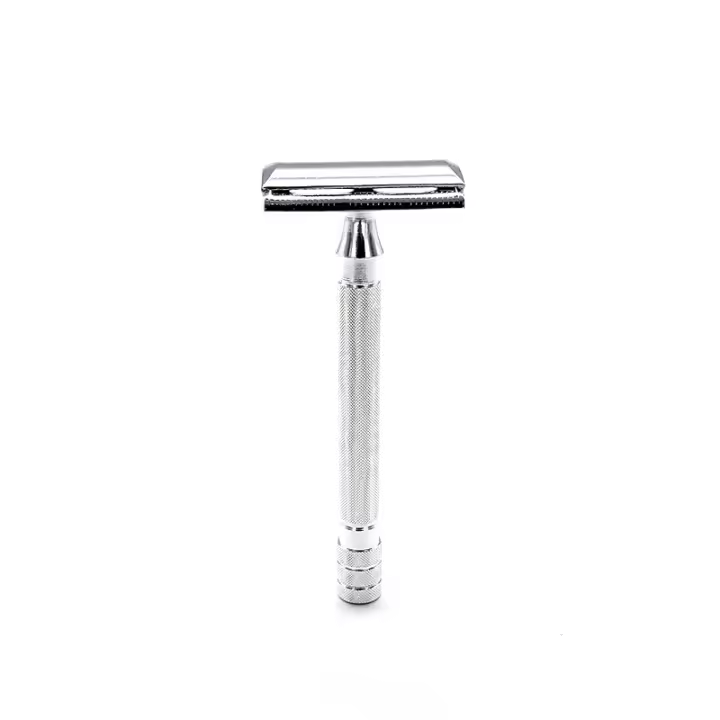 Maquinilla de afeitar para hombre, Maquinilla clásica de doble filo con brocha pequeña para un afeitado suave - 1
