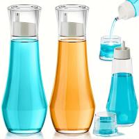 Botella multifuncional, recipiente de enjuague bucal de vidrio recargable con tapa, recipiente transparente portátil para baño - details 1