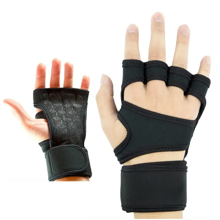 Guantes de entrenamiento para levantamiento de pesas para hombres y mujeres, Protector de Palma de mano para Fitness, deportes, culturismo, gimnasio, 1 par - 1