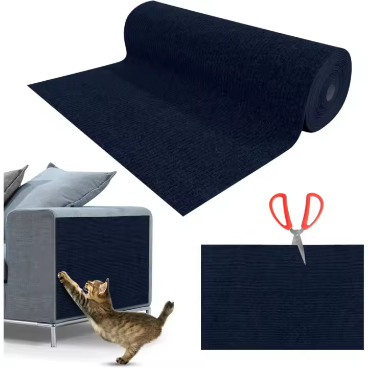 Alfombra Rascador para Gatos,Protector Sofa Gatos Arañazo,Tapete Rascador para Gatos con Autoadhesivo,DIY Climbing Cat Scratcher,Alfombra Autoadhesiva para Gato para Proteger Alfombrasy Gris Oscuro - 1