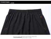 Pantalones Cortos de Secado Rápido de Sensación de Hielo para Hombres Ajuste Recto, Longitud Media, Material de Poliéster, Transpirable, Absorbente de Sudor para Verano, Báscula, Playa - details 16